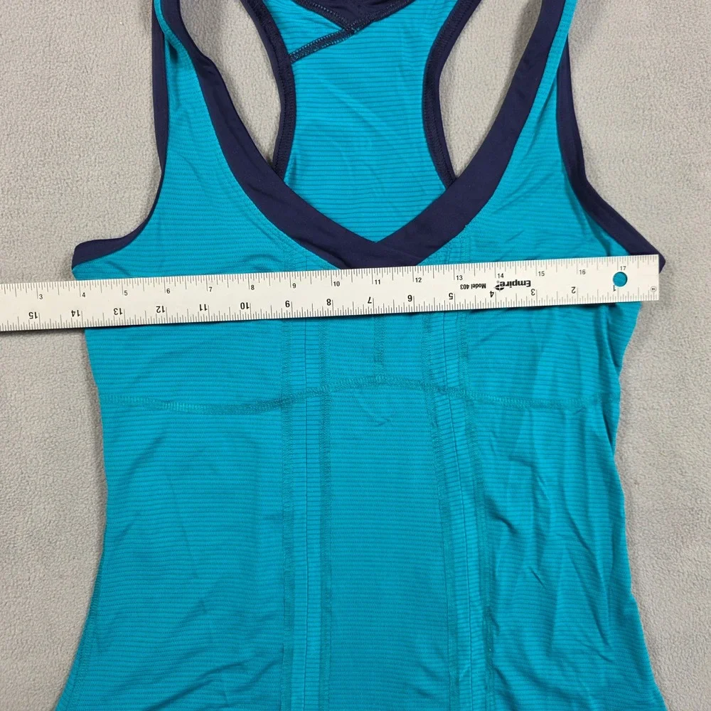 Lululemon Tank Women Small Teal Blue Purple Scoop Neck Racerback Athletic Top